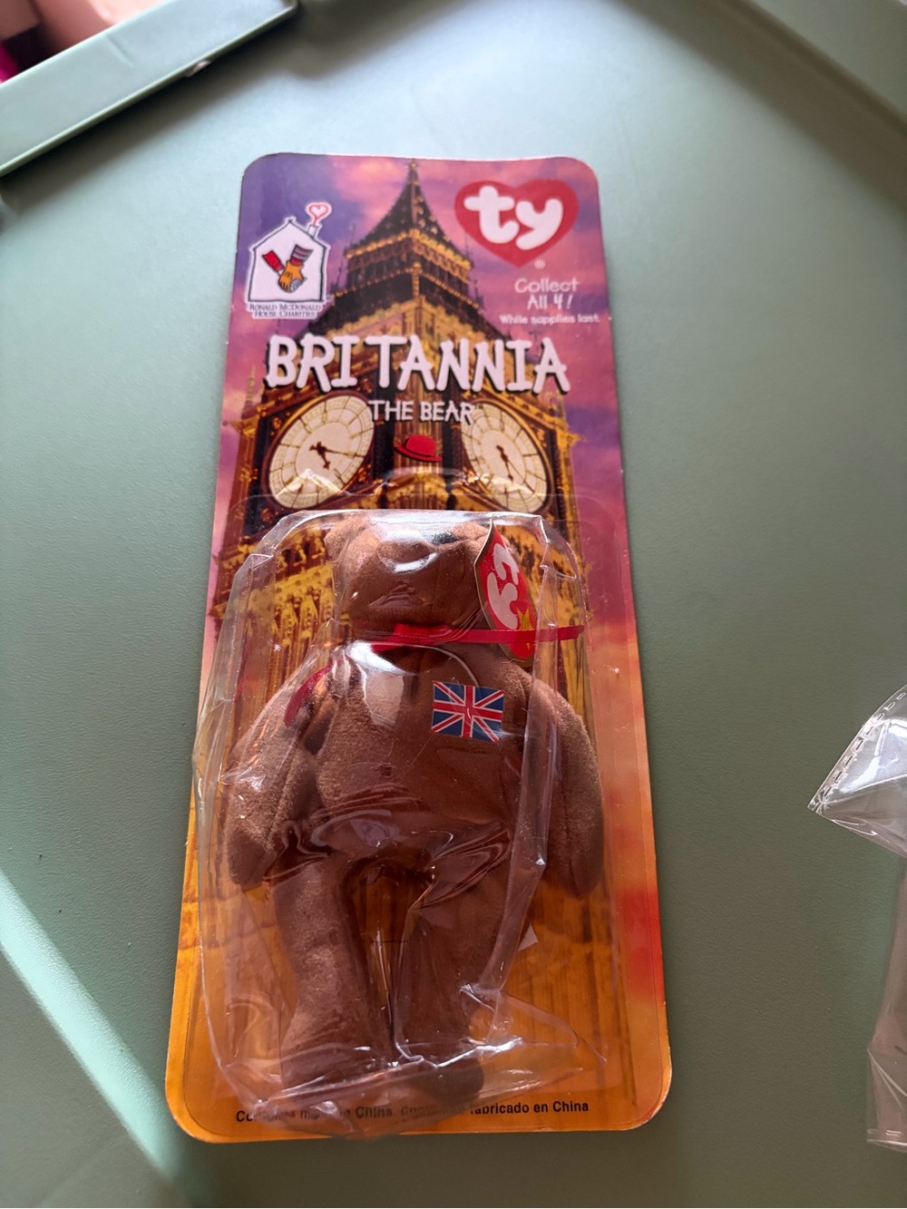 Vintage Ty Teenie Beanie Babies Britannia The Bear NIP Packaging OS